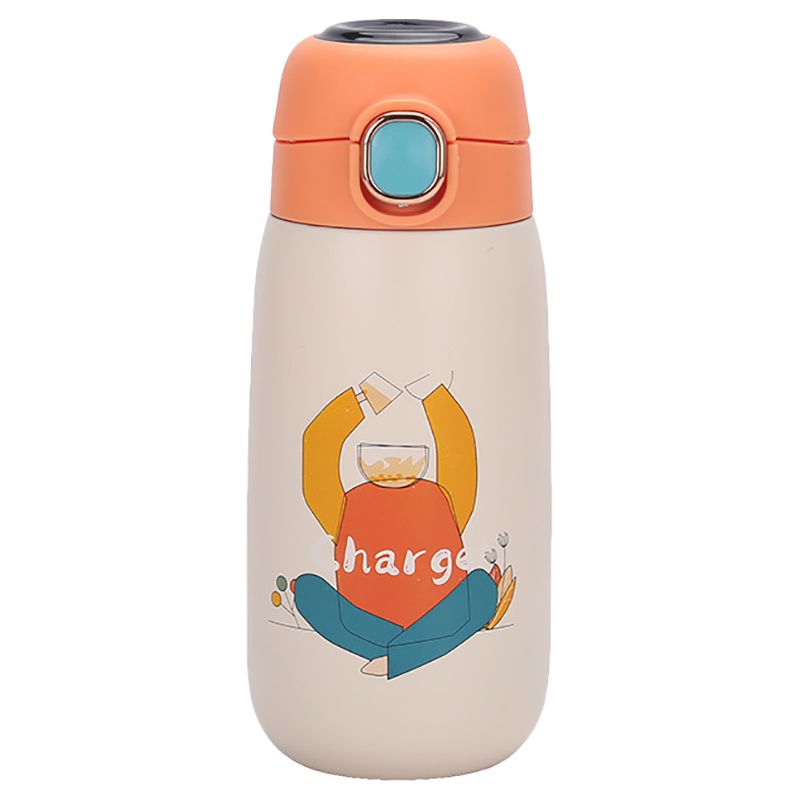 Thermos Insulated Vacuum Temperature Reading Bottle 320ml Orange - Style May Vary