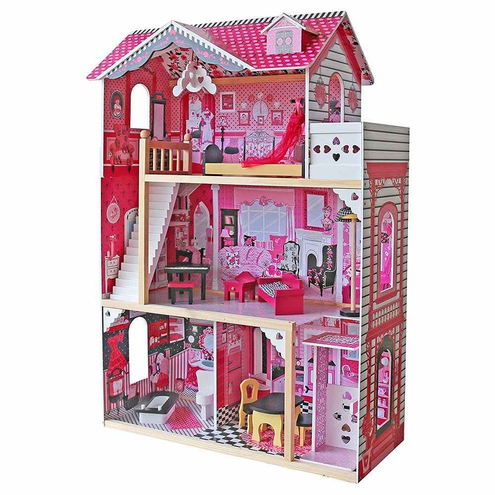 Little Angel - Kids Wooden Doll House - Pink