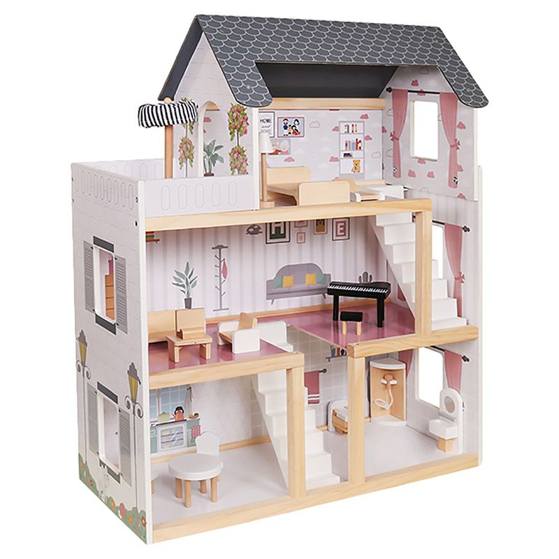 Little Angel - Kids Wooden Kitchen Playset  - Grey_3y