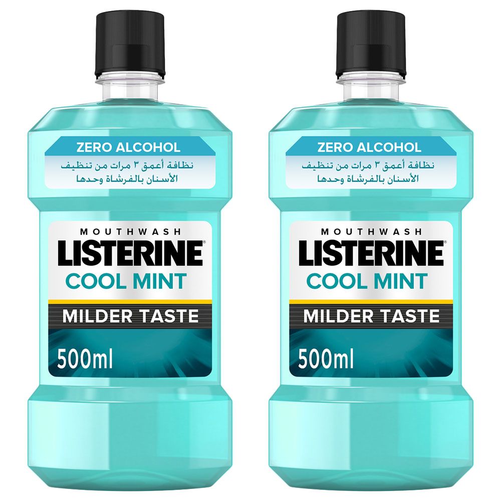 Listerine - Mouthwash Cool Mint Milder Taste 500Ml - Pack of 2