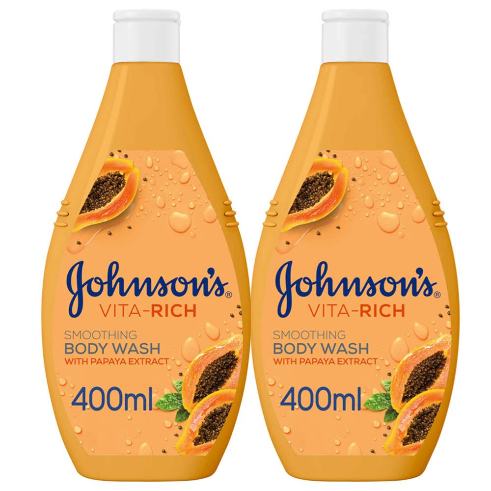 Johnson & Johnson - Vita Rich Smoothing Papaya Body Wash 2x400ml