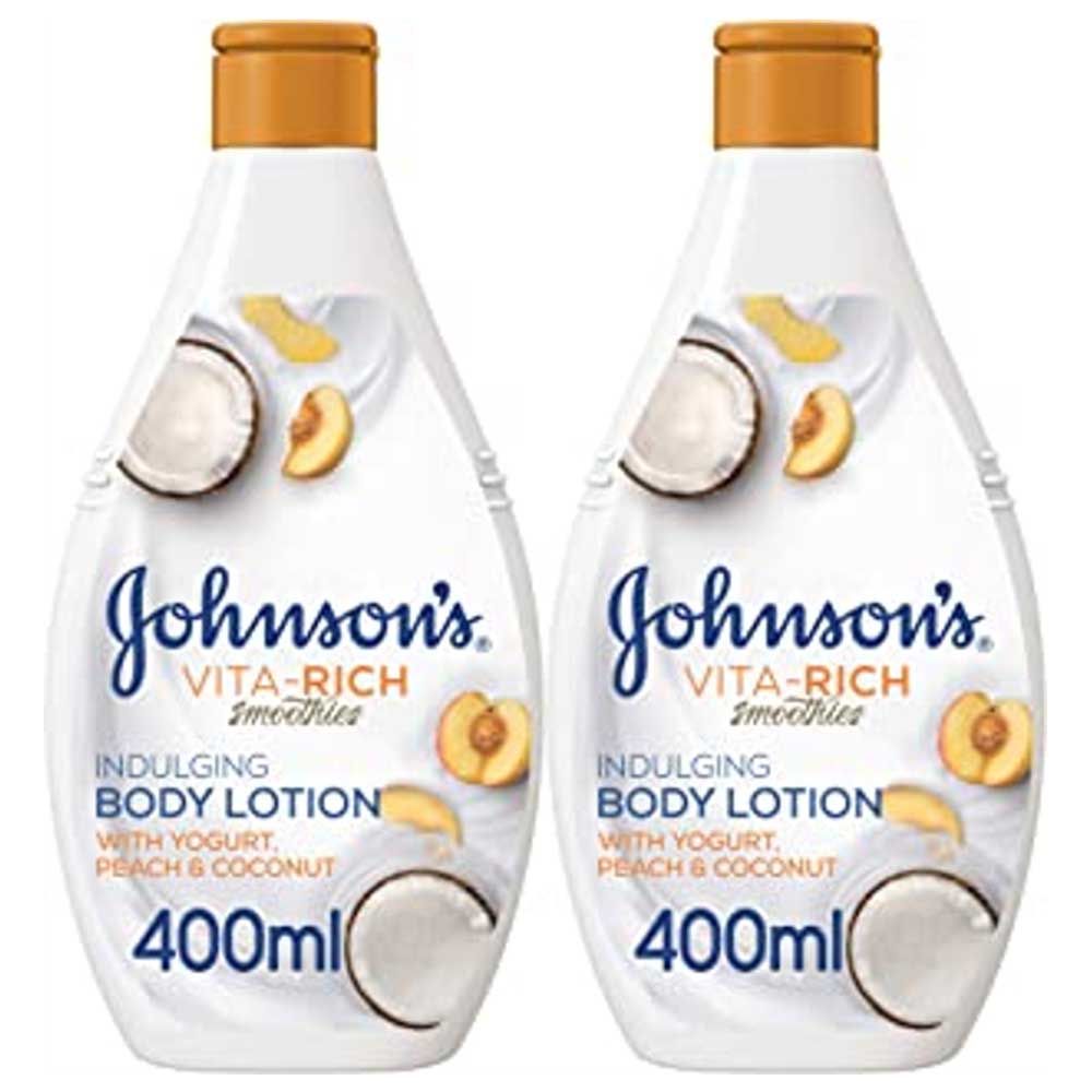 Johnson & Johnson - Vita Rich Yogurt, Peach & Coconut Body Lotion 400ml 1+1 Pack