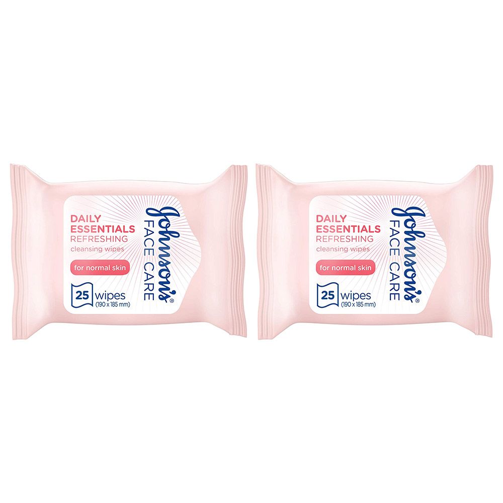 Johnson & Johnson - Refreshing Cleansing Wipes (25 Each) Pack of 2