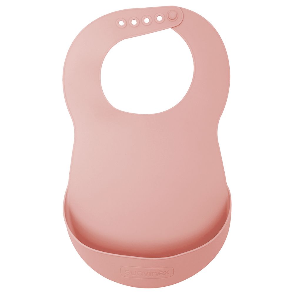 Suavinex - Forest Silicone Pelican Bib - Pink