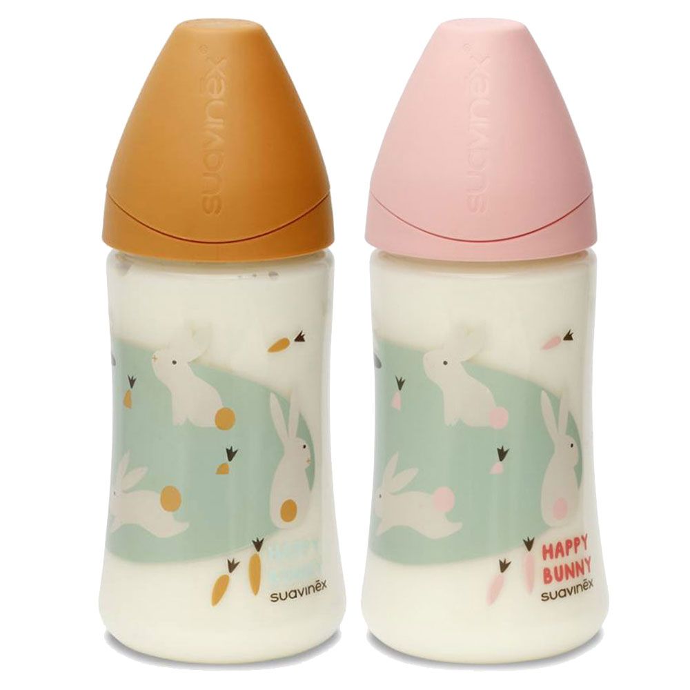 Suavinex - Wide Neck Bottle 270ml Anat Silicone Teat S1M 0-6m Bunny 1pc