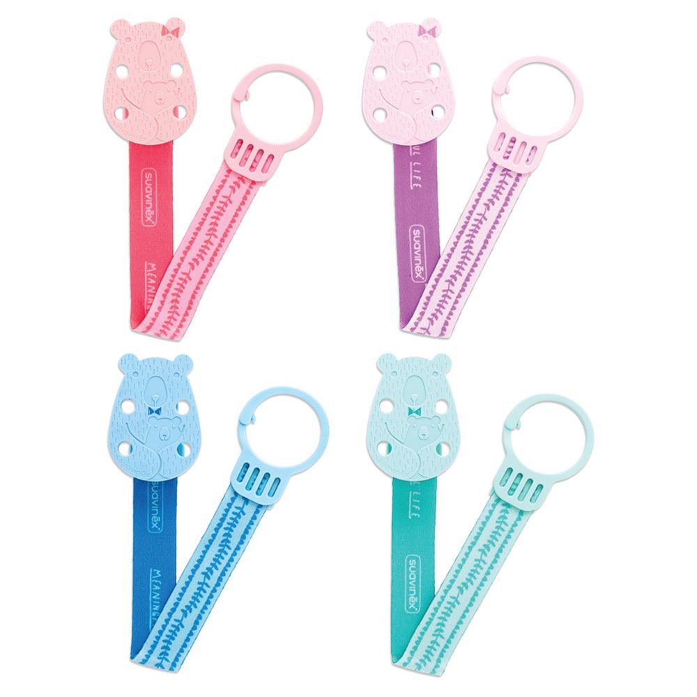 Suavinex - Bear Soother Clip With Ribbon 1pc