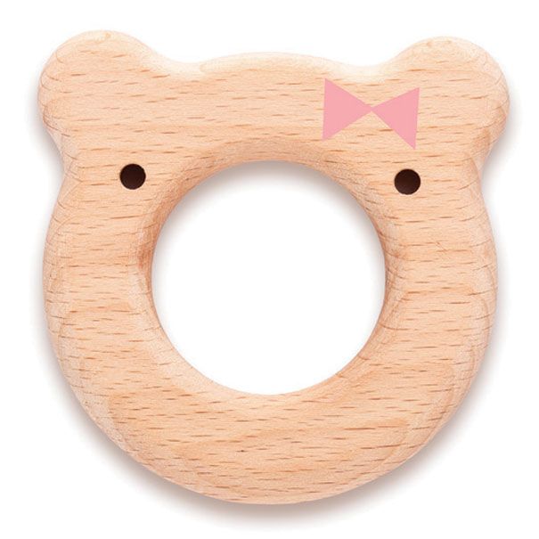 Suavinex - Wood Teether +4m Pink