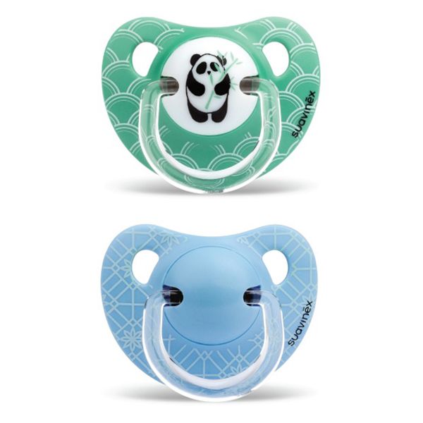 Suavinex - Anatomic Panda Soother 6-18m - Green & Blue