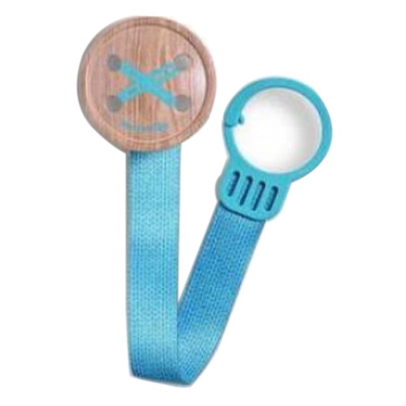 Suavinex - Button Soother Clip with Ribbon - Blue