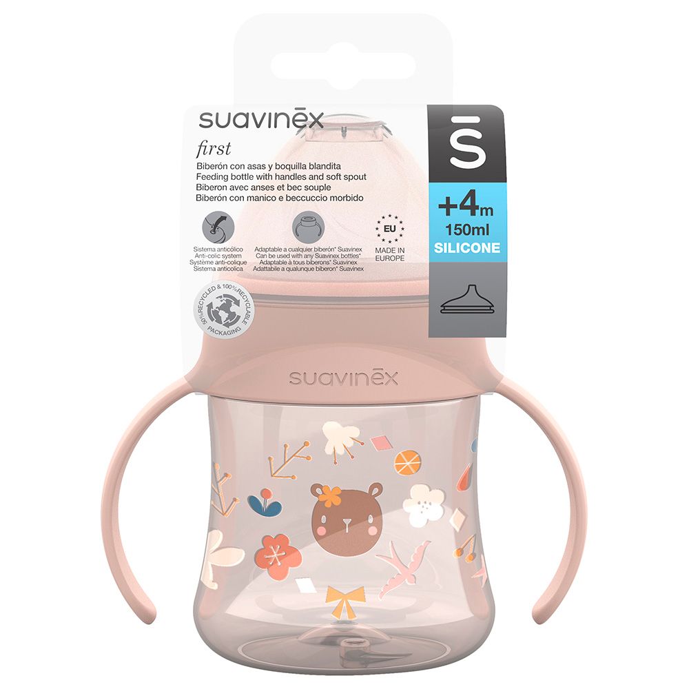 Suavinex - Non Spill Spout Bottle With Handles - 150 ml - Pink