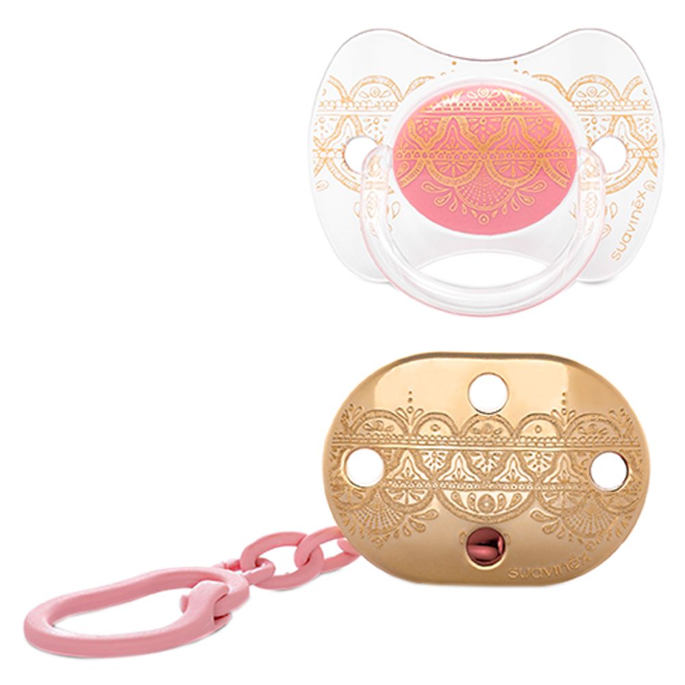 Suavinex - Premium Soother with Physiological Clip 4-18M - Pink