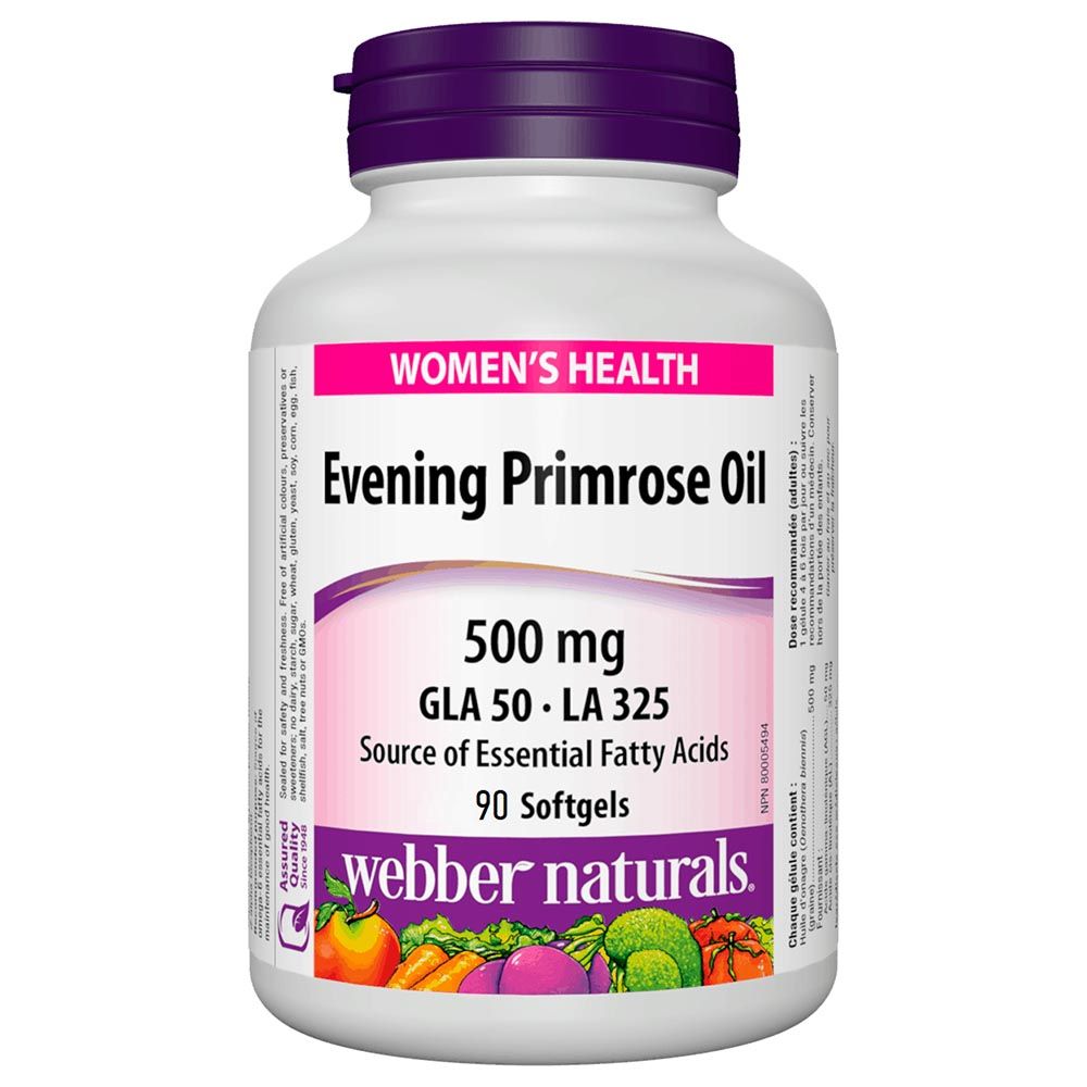 Webber Naturals - Evening Primrose Oil 500mg Softgels - 90pcs