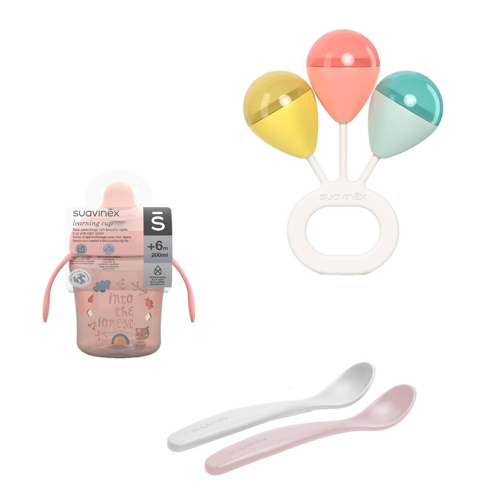 Suavinex - The Pink Boo Feeding Collection With Rattle