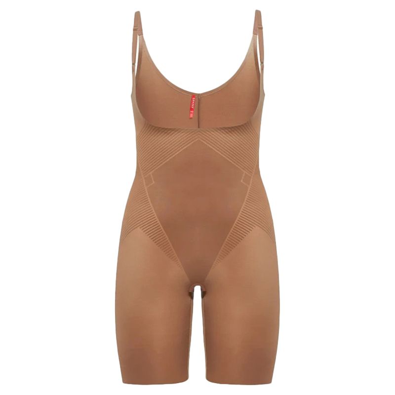 Spanx - Thinstincts 2.0 Open-Bust Mid-Thigh Bodysuit - Brown