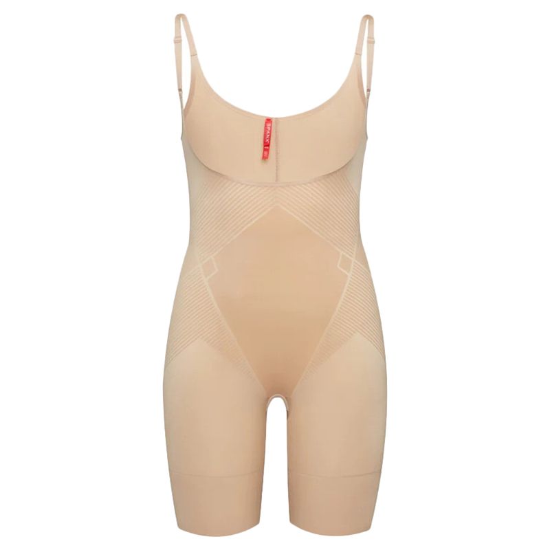 Spanx - Thinstincts 2.0 Open-Bust Mid-Thigh Bodysuit - Nude