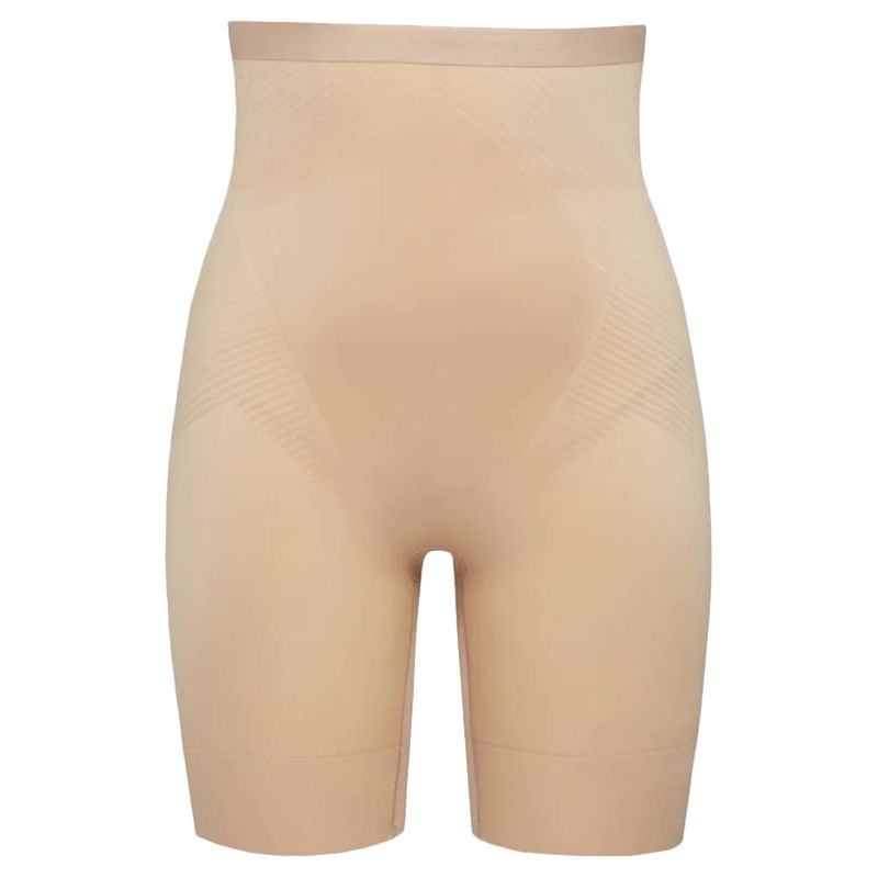 Spanx - Thinstincts 2.0 High-Waisted Mid-Thigh Shorts - Nude