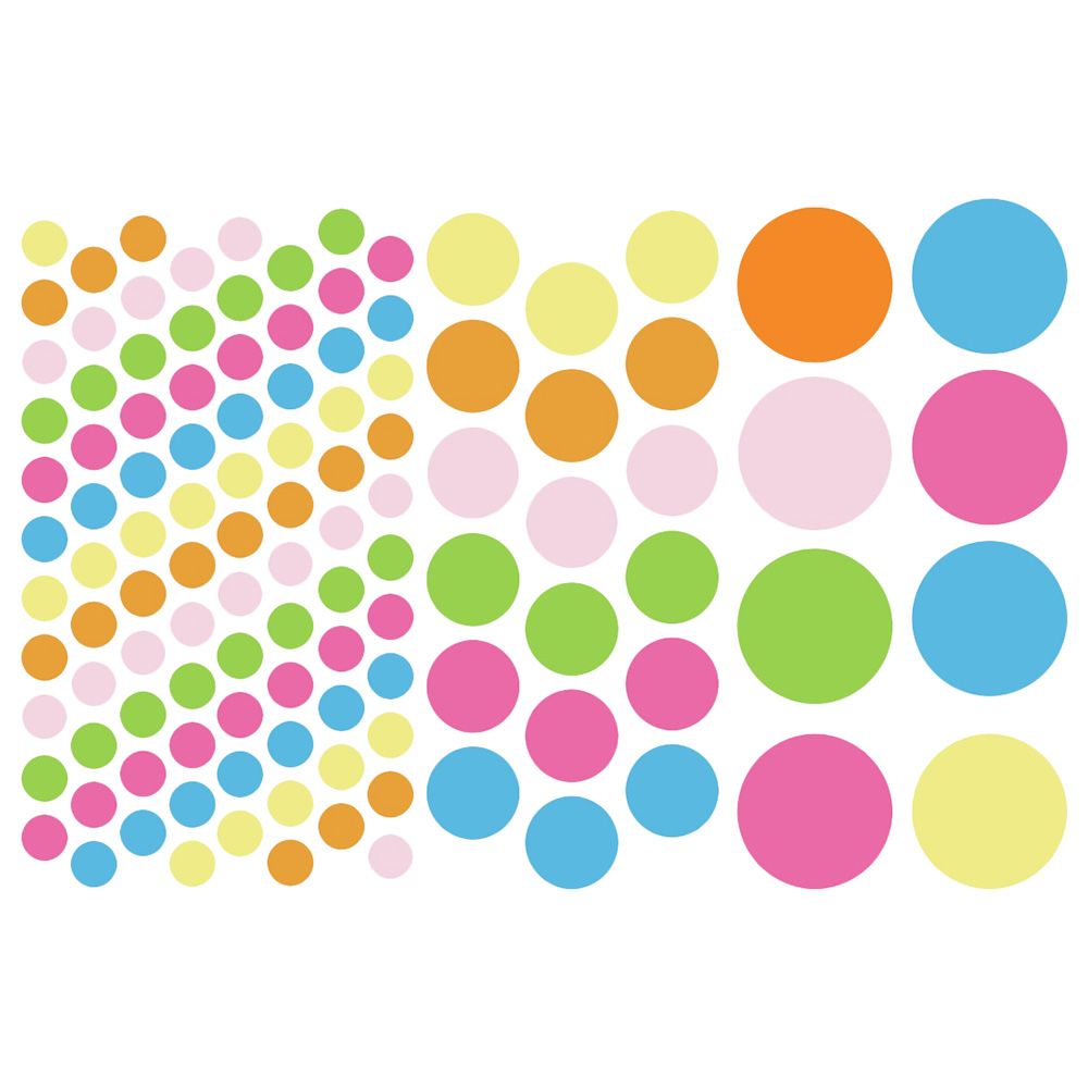 StickieArt - Pattern: Mixed Polka Dots Removable Stickers-Large