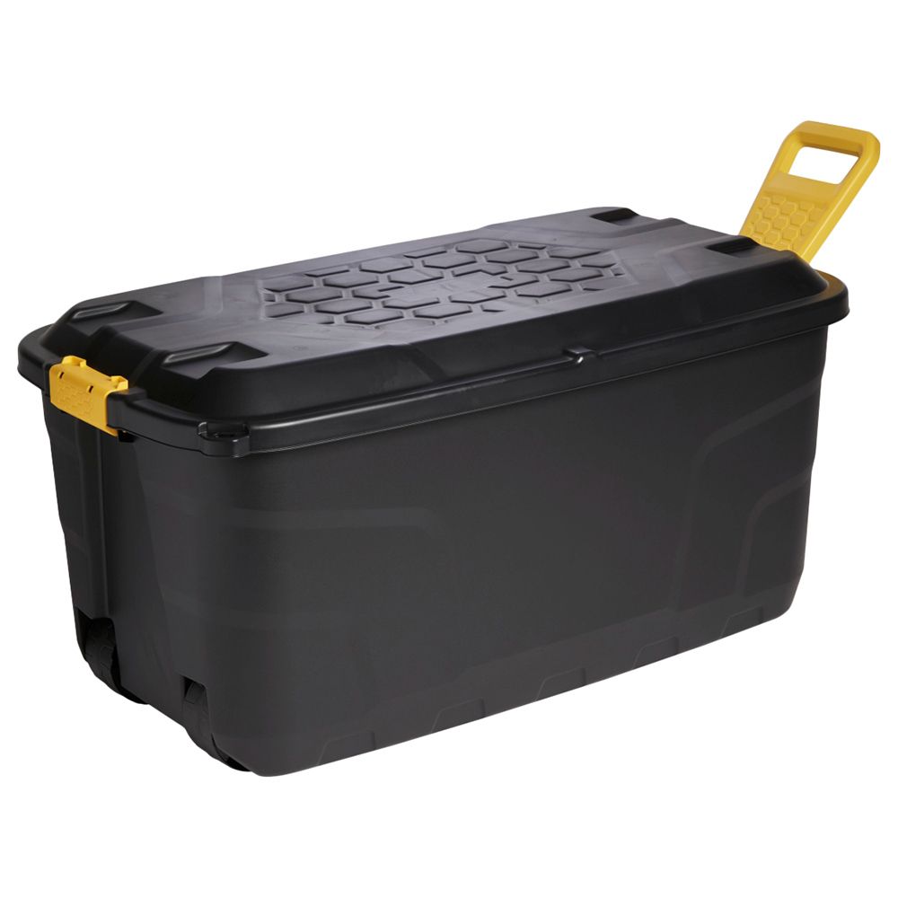 Strata - Storage Box W/ Lid, Wheels & Handle 145L - Black