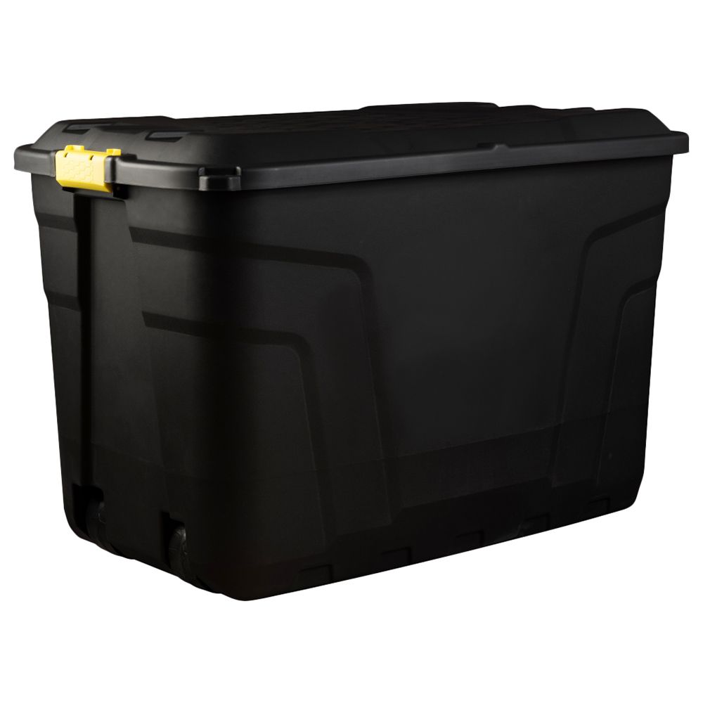 Strata - Storage Box W/ Lid & Wheels 110L - Black