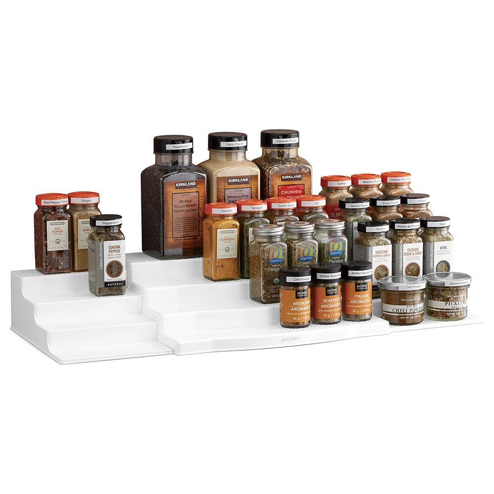 YouCopia - 48 Spice Bottle ShelfSteps Organizer - White