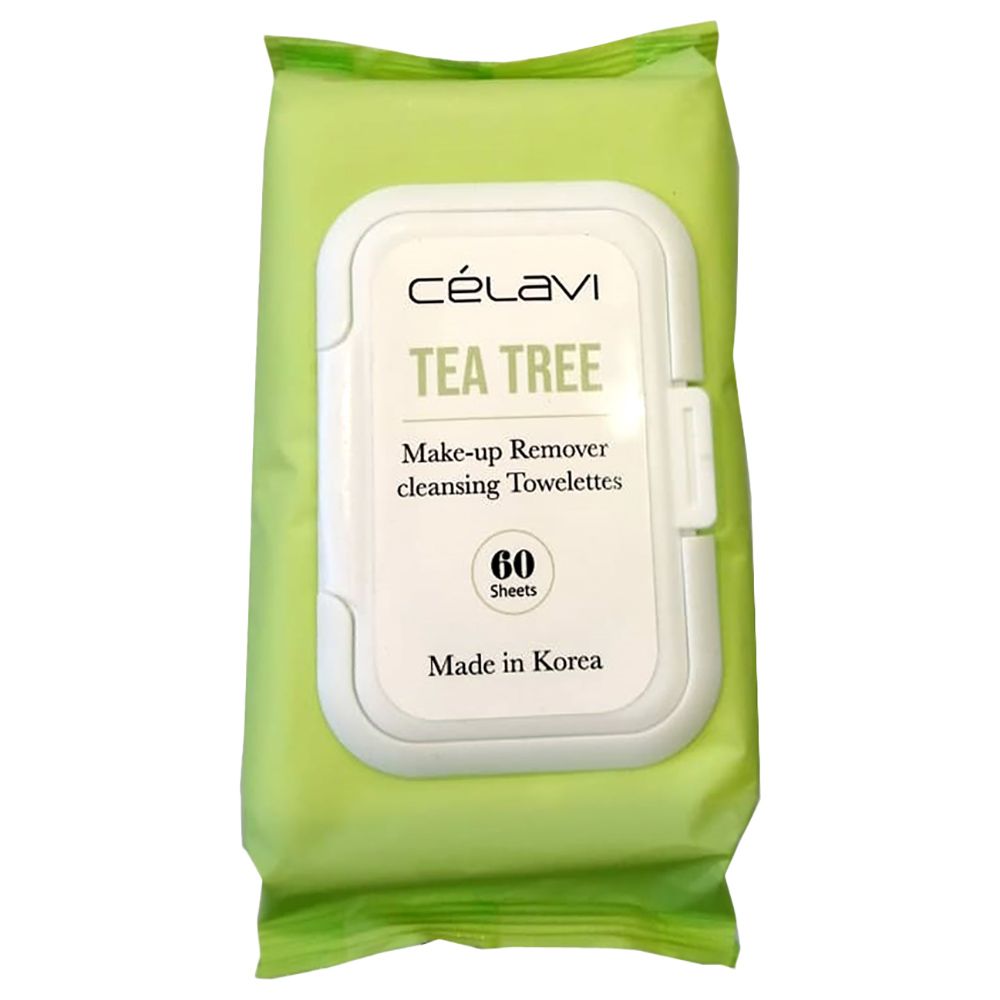 Celavi - Makeup Remover Cleansing Towelettes - Tea Tree - 60pcs