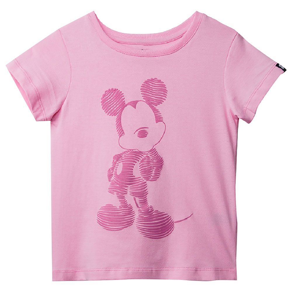 The Souled Store - Mickey Mouse HD Print Graphic T-Shirt - Pink