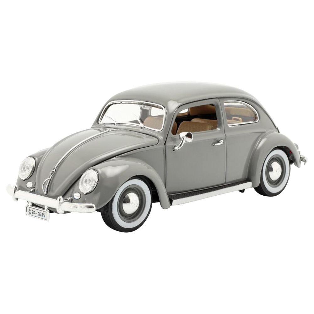 Bburago - 1/18 Volkswagen Kafer Beetle 1955 Diecast Toy Car - Grey