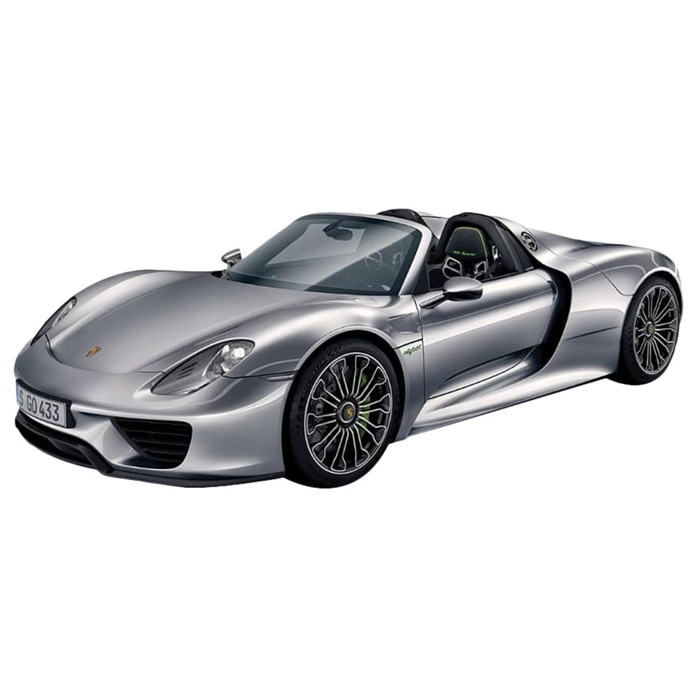 Bburago - 1/24 Porsche 918 Spyder Diecast Toy Car - Grey