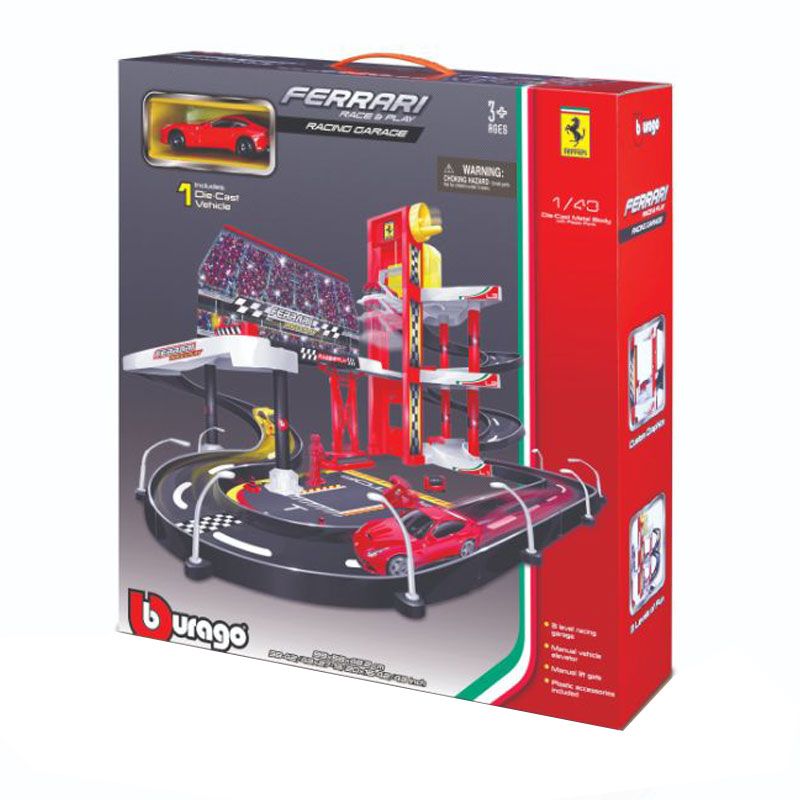 Bburago - 1/43 Ferrari R & P Racing Garage with 1 Car