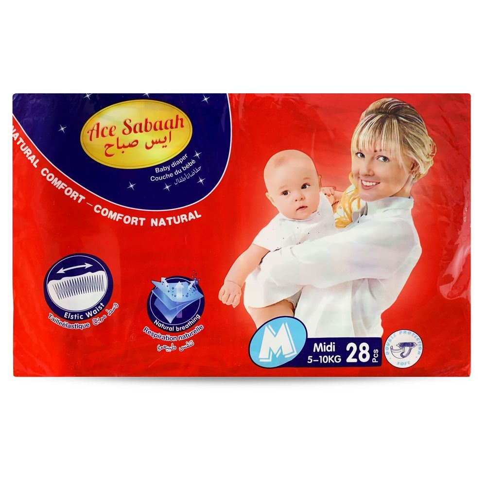 Ace Sabaah - Natural Baby Diapers Size M 5-10kg 28pcs