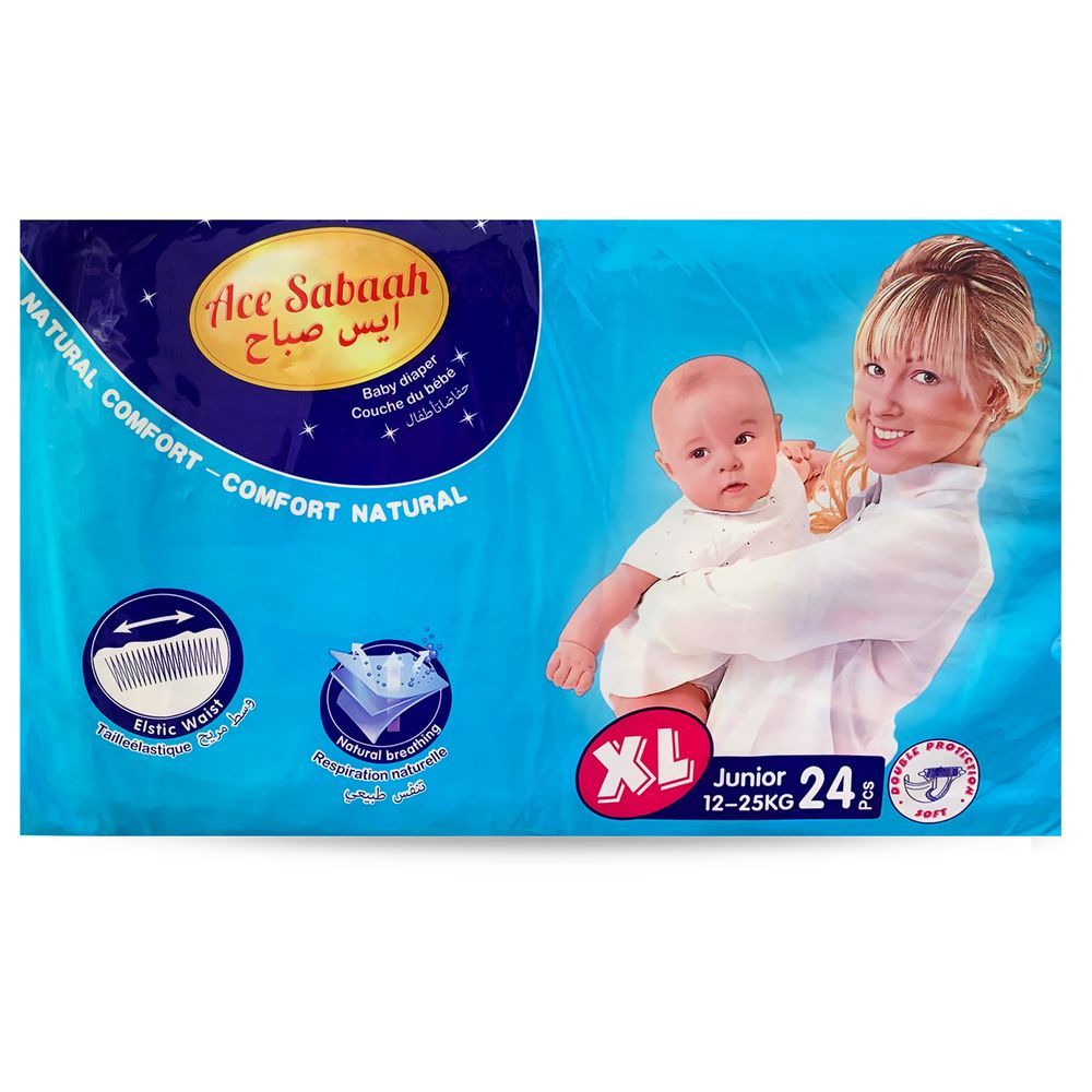 Ace Sabaah - Natural Baby Diapers Size XL 12-25kg 24pcs