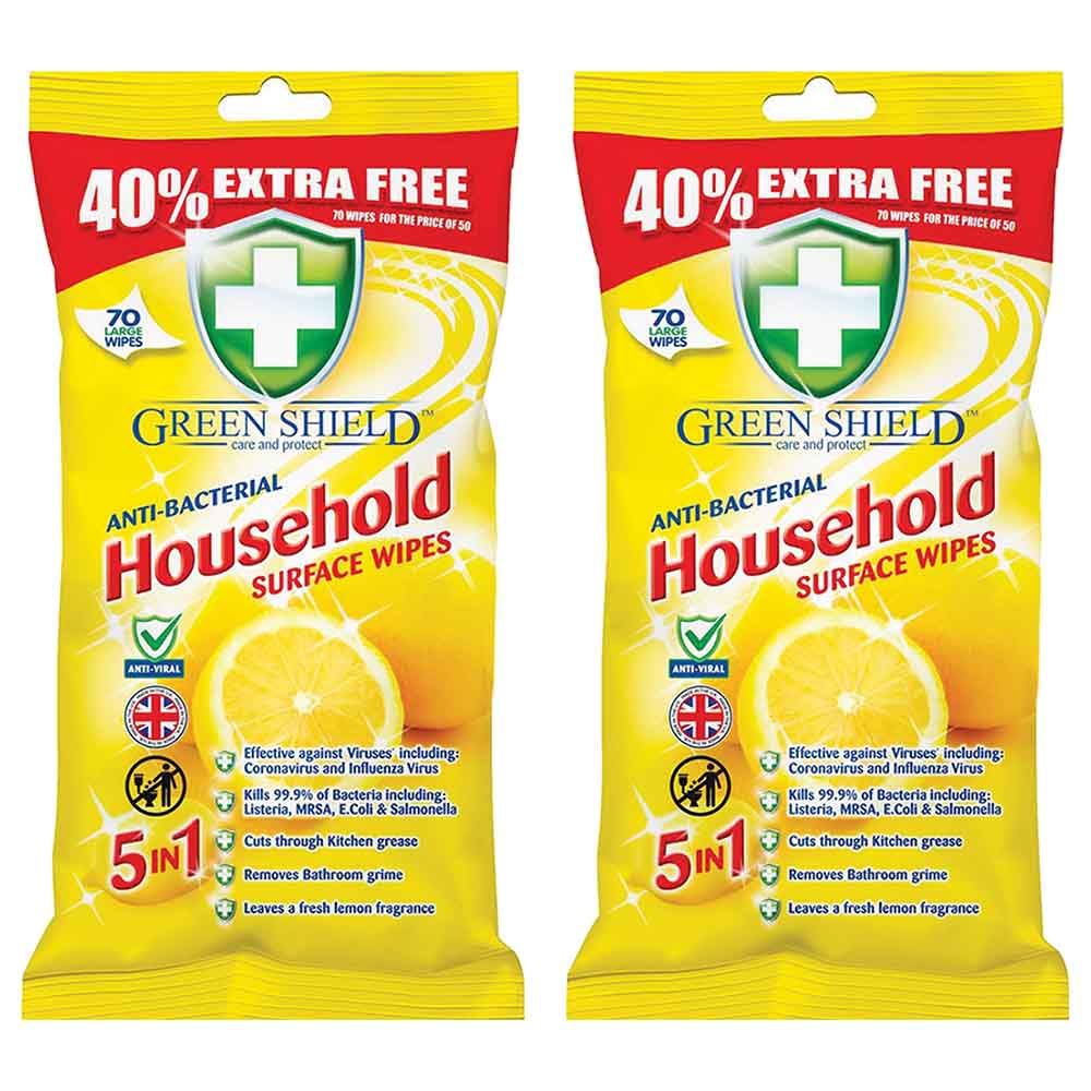 Green Shield - Household Surface Wipes 70pc - Pack of 2