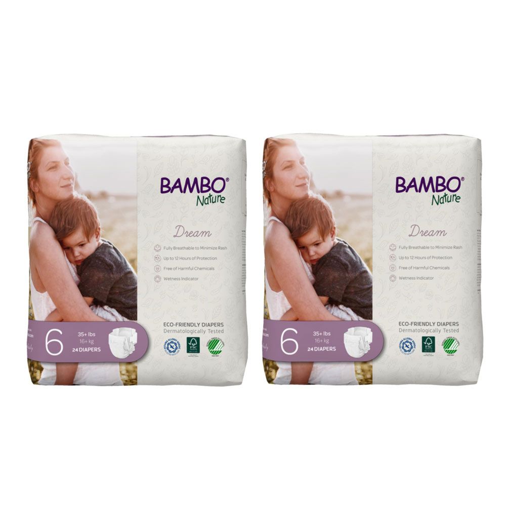 Bambo Nature Eco-Friendly Diapers, Size 6, 16+Kg, 48 Diapers,Value Pack