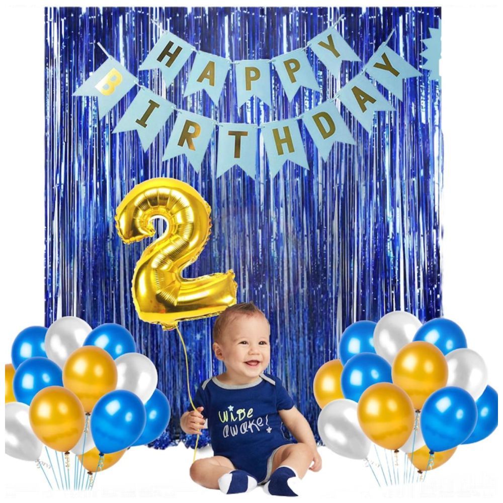 Highland - Blue and Gold Second Birthday Decoration set 