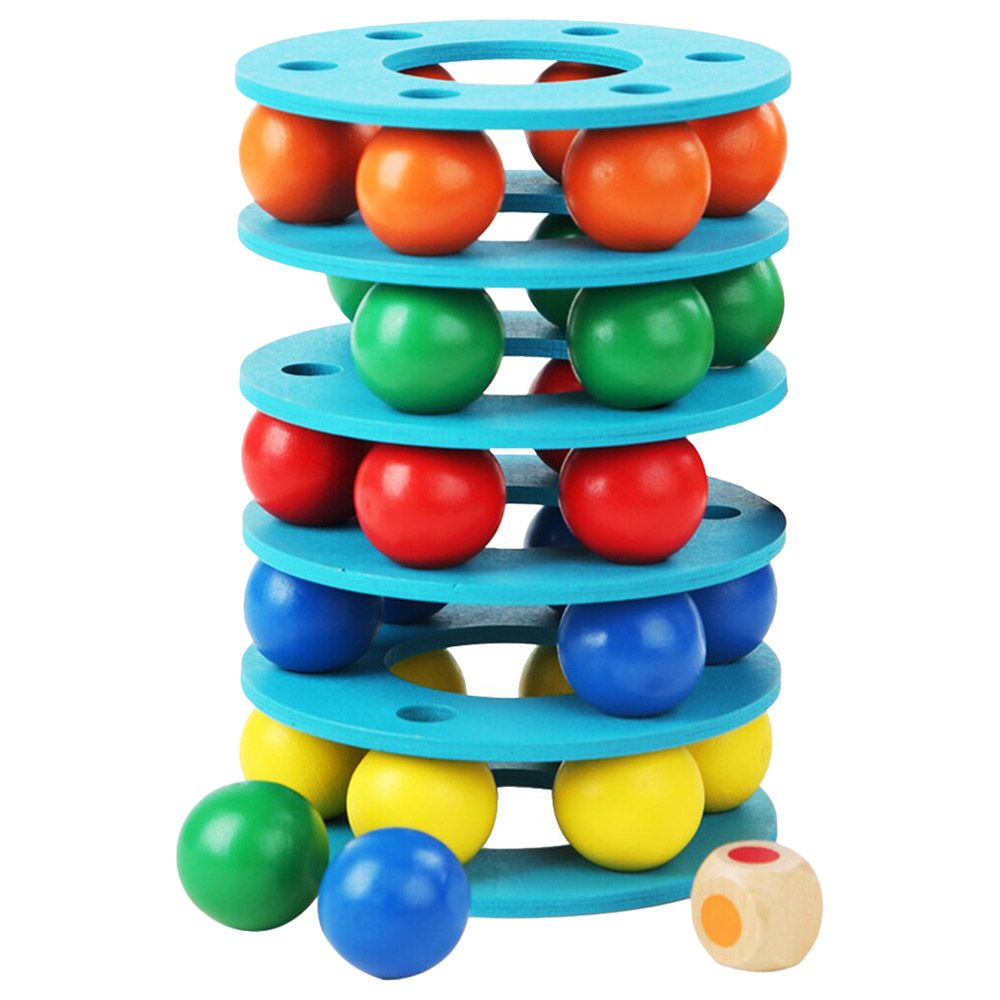 Highland - Rainbow Tower Stacking Game w/ Storage Box