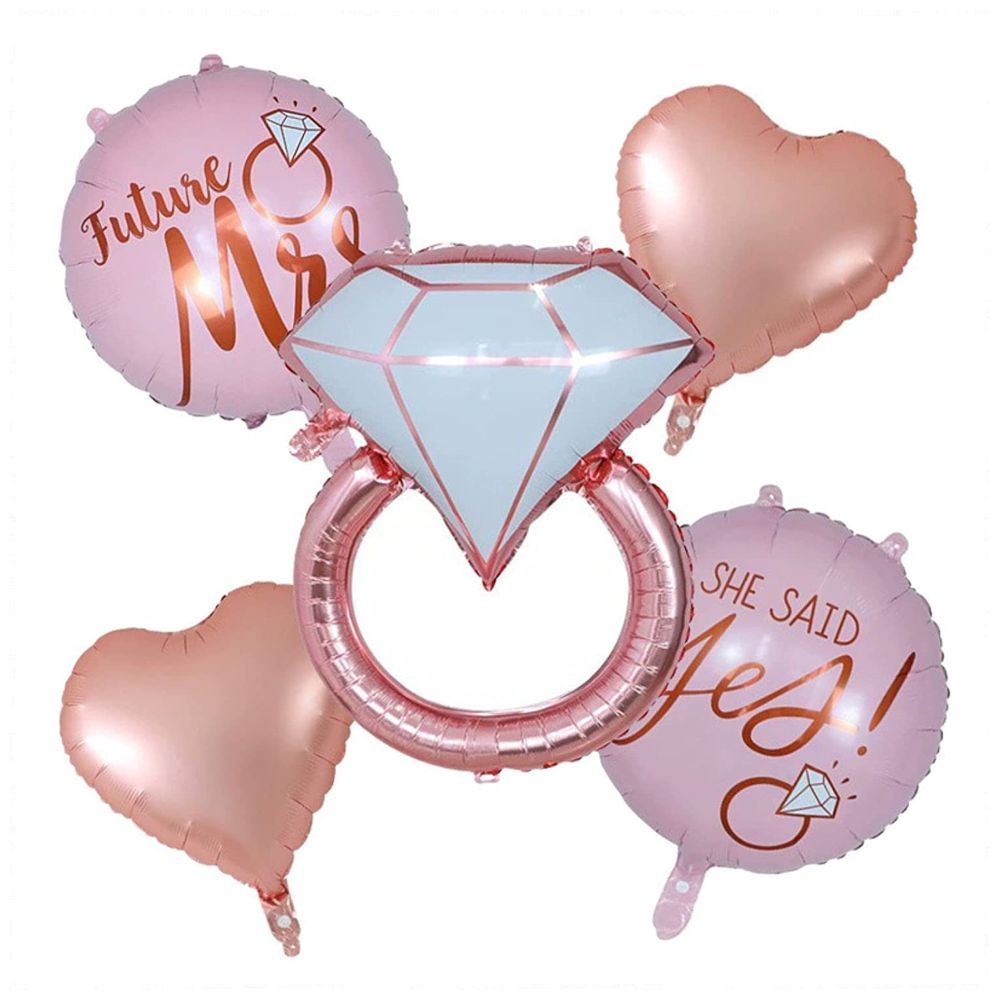 Highland - 5pcs She Said Yes Future Mr and Mrs Foil Balloons