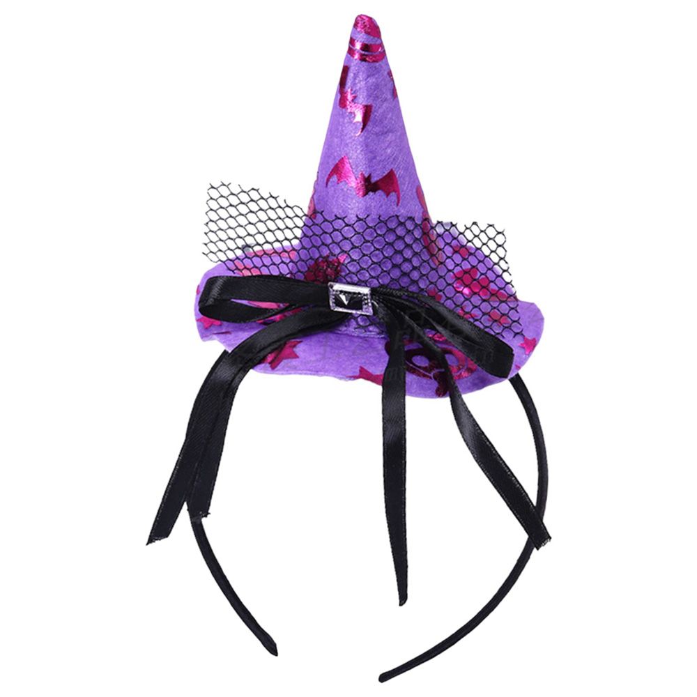 Highland - Halloween Witch Hat Hair Band - Black & Purple