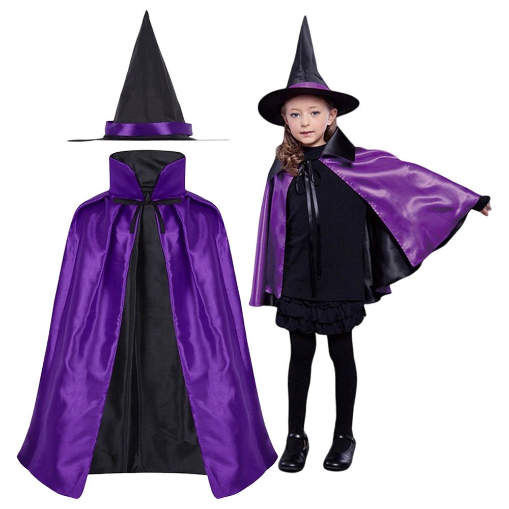 Highland - Witch Cape Hat Halloween Costume for Kids - Purple