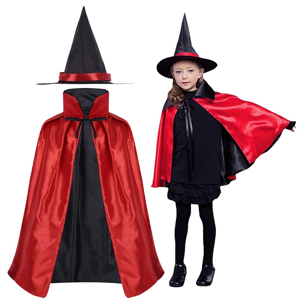 Highland - Witch Cape Hat Halloween Costume for Kids - Red