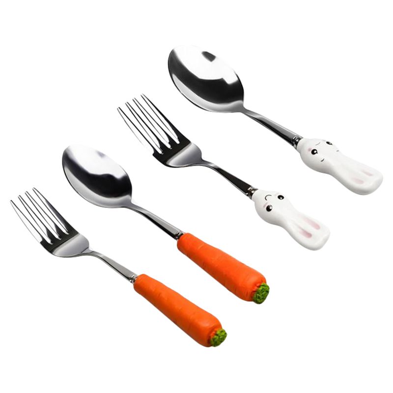 Highland - Rabbit & Carrot Spoon & Fork Set 4Pcs