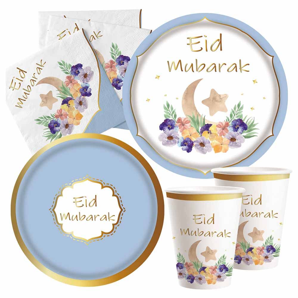 Highland - Eid Mubarak Plates and Cups Tableware 64pc-Set