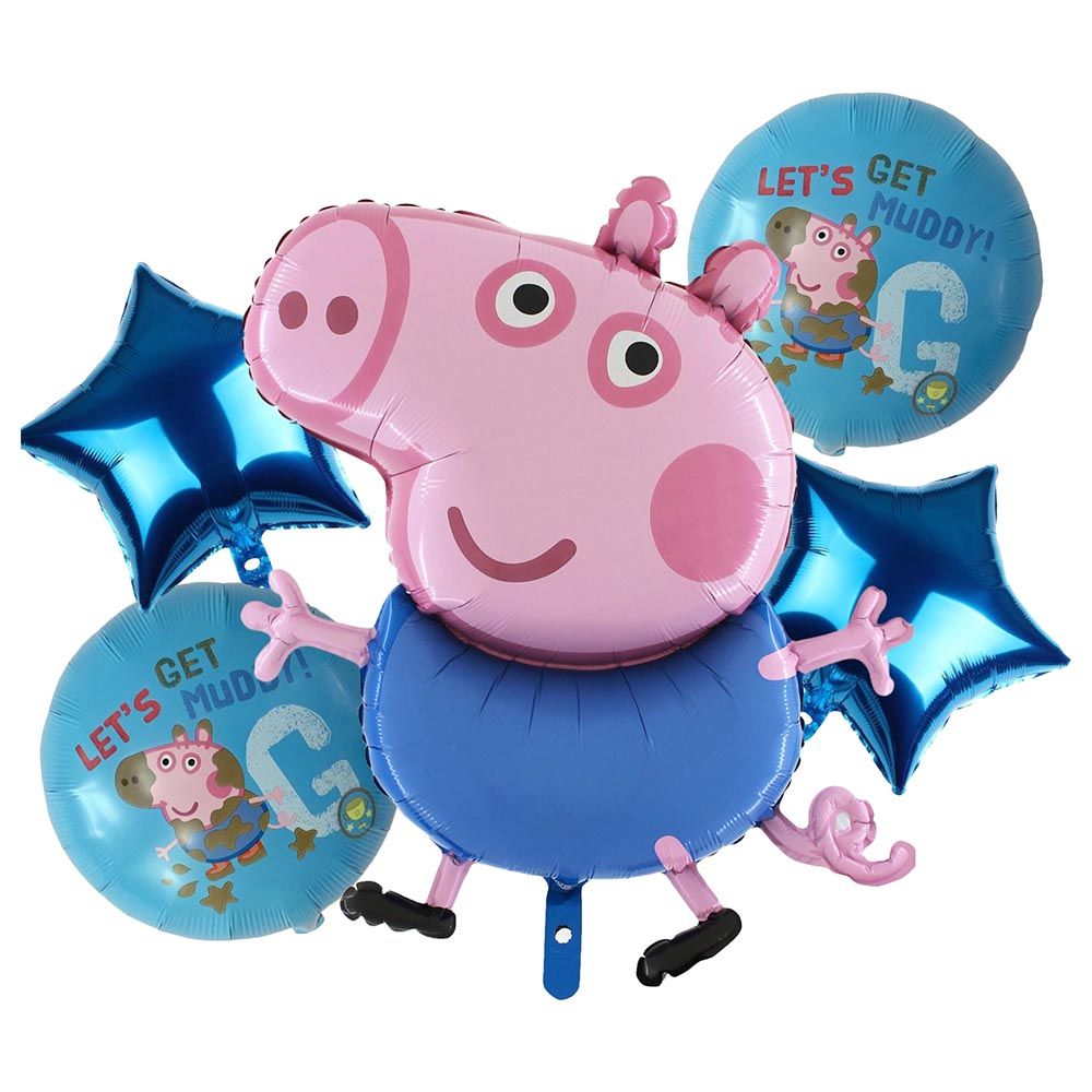 Highland - George Peppa Pig Balloons Birthday Decorations - 5Pcs