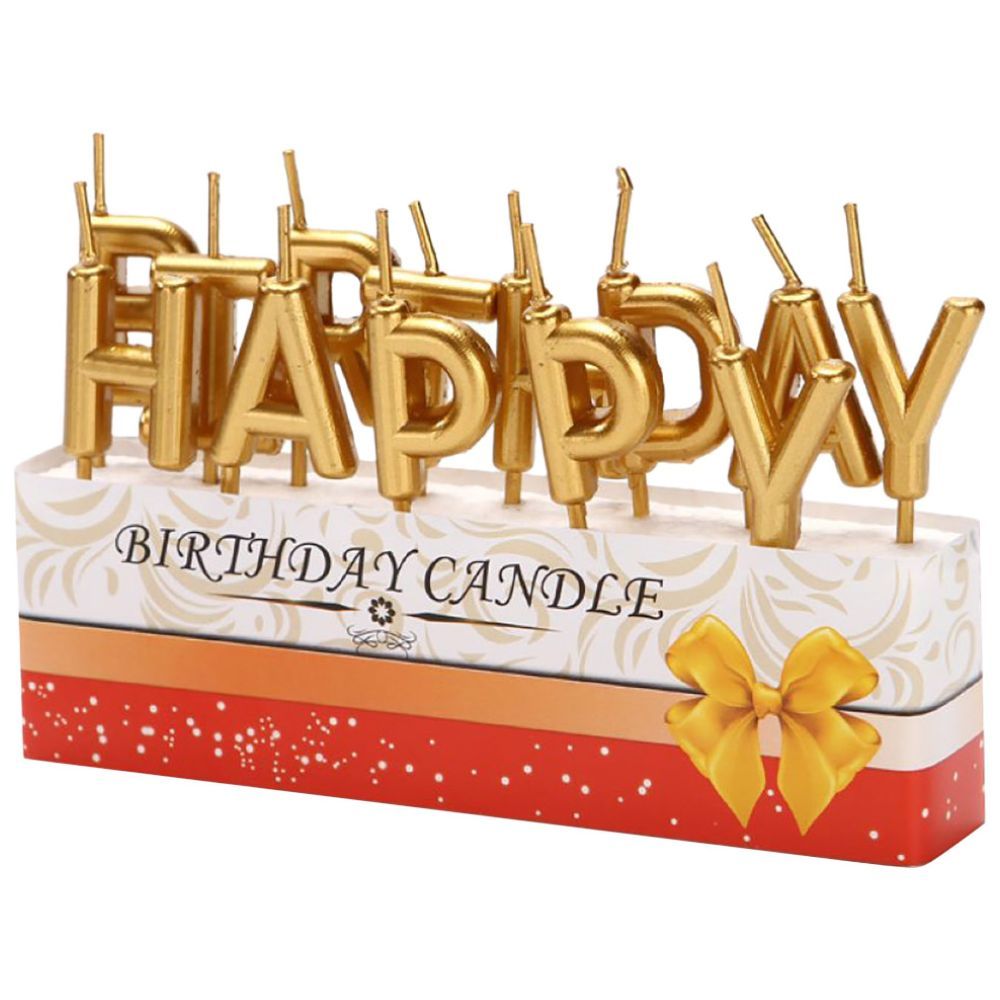 Highland - Gold Happy Birthday Candle 13pcs