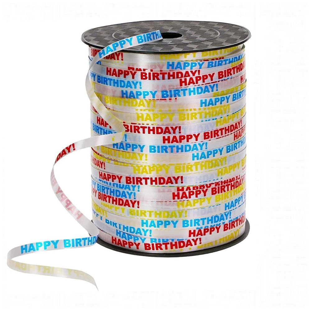 Highland - Happy Birthday Printed Curling Ribbon 