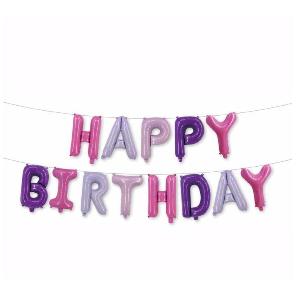 Highland - Pink and Purple Happy Birthday Banner