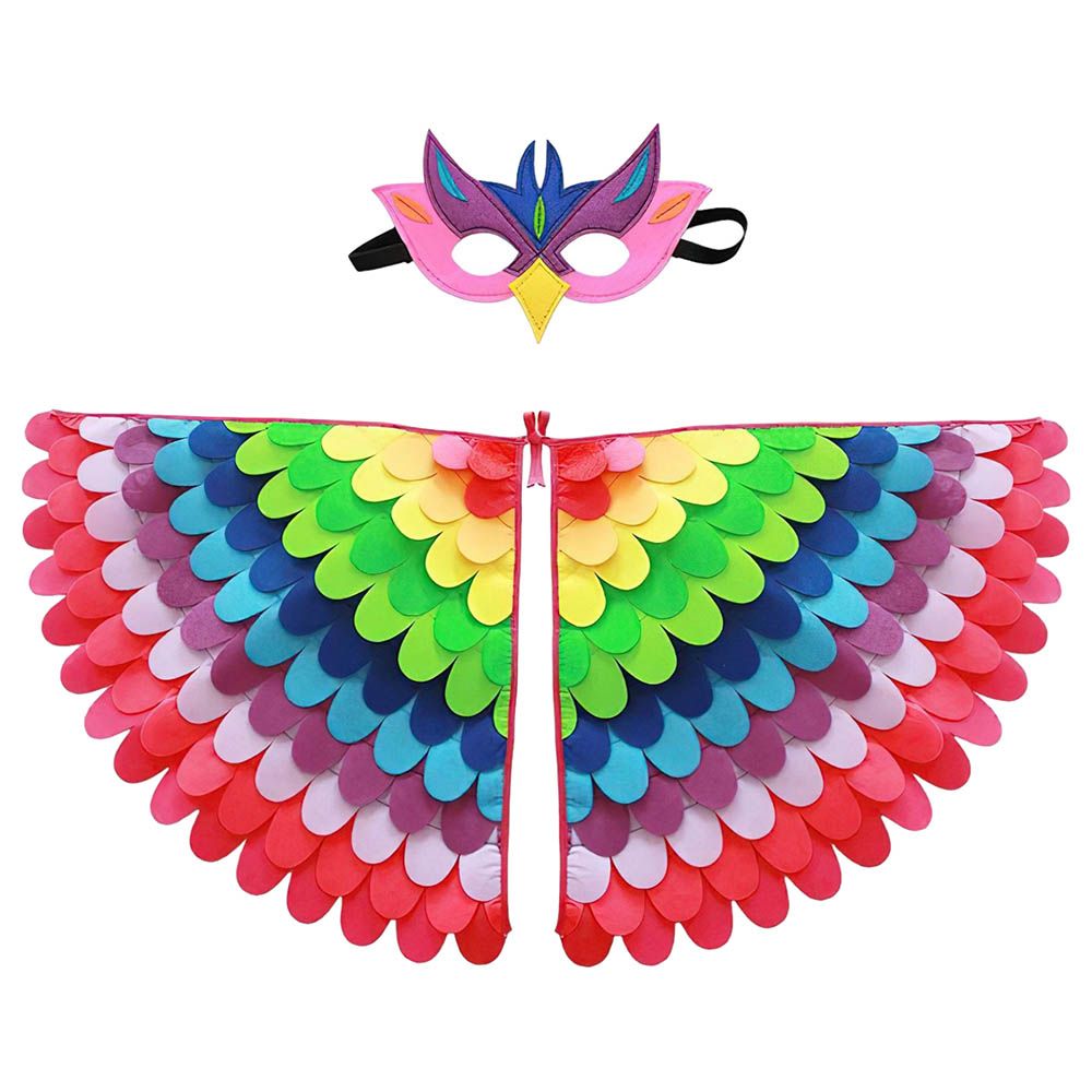 Highland - Halloween Bird Wings Costume With Mask - Pink