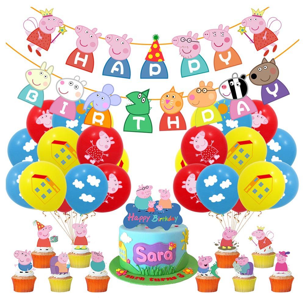 Highland - Peppa Pig Birthday Decoration Set - 32pcs