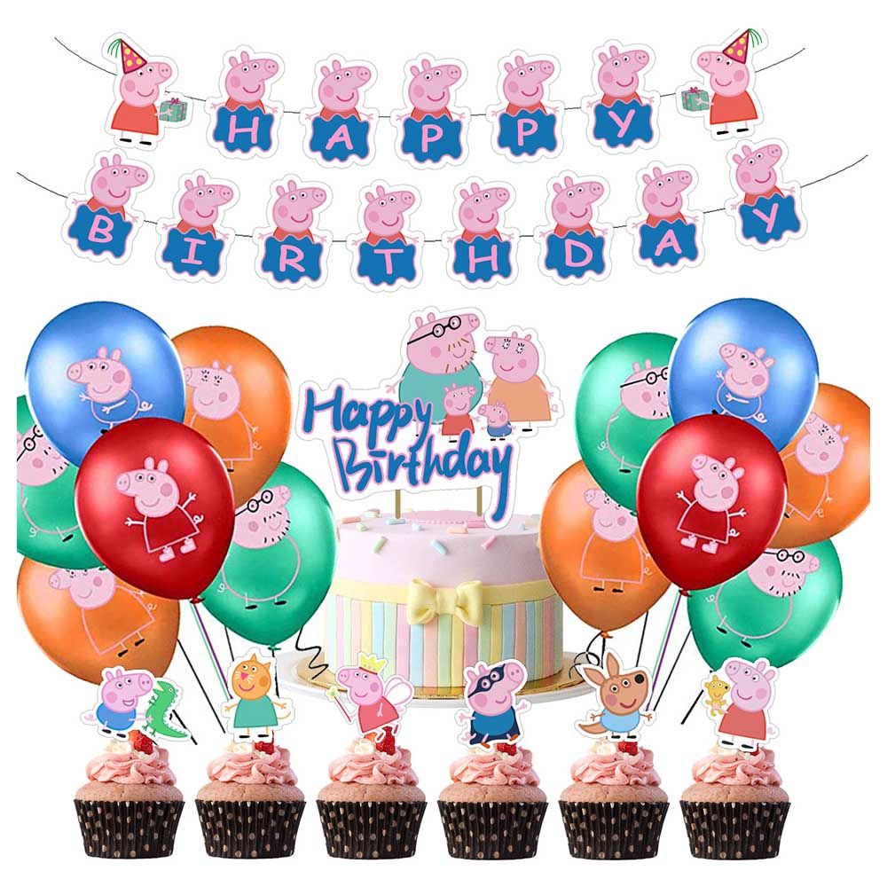 Highland - Peppa Pig Birthday Decoration Set - 48pcs 