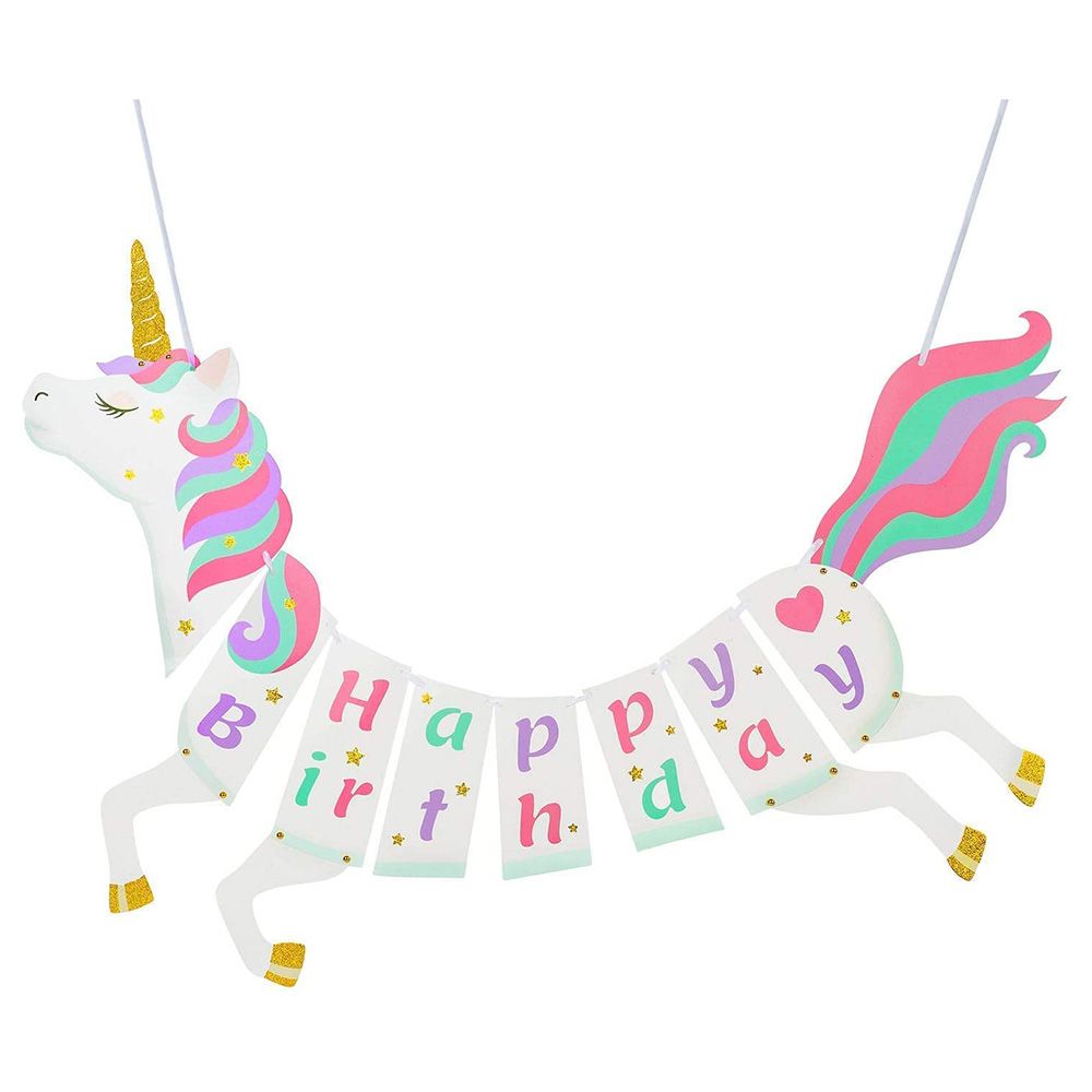 Highland - Unicorn Happy Birthday Banner Decorations