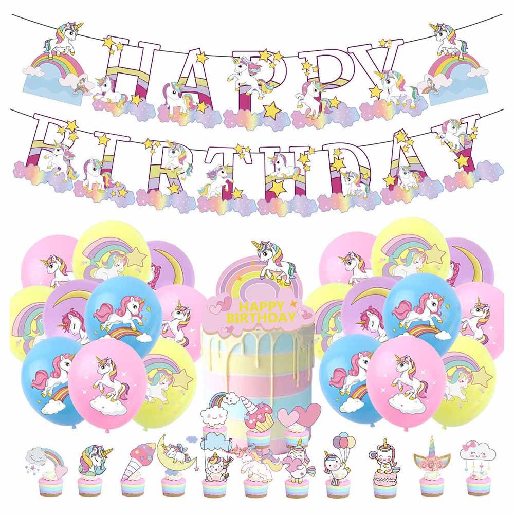 Highland - Unicorn Birthday Decoration Set - 37pcs 